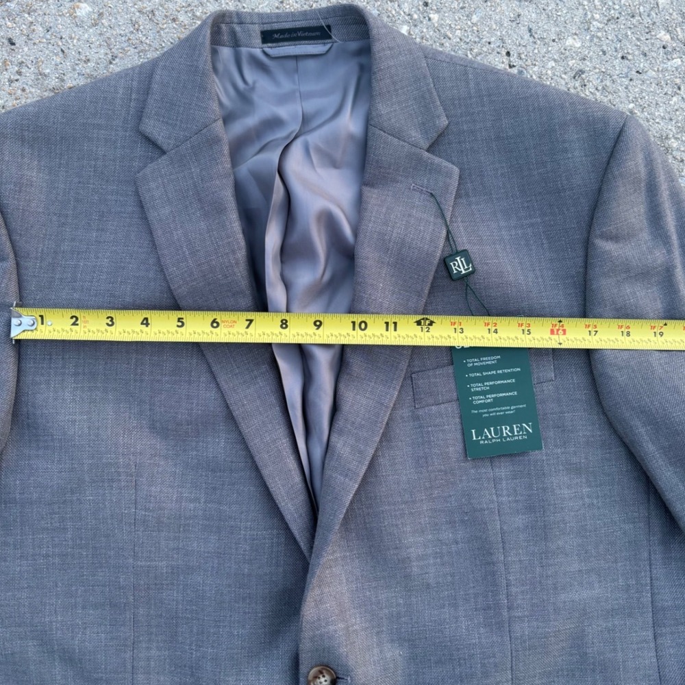 Lauren Ralph Lauren Lexington Blazer Mens 46R Grey Ultraflex LETO14RX0779 New - Picture 6 of 10